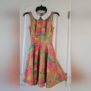 Vtg Smak Parlour Sleeveless Dress  Frog In The Park Womens Juniors Size XS